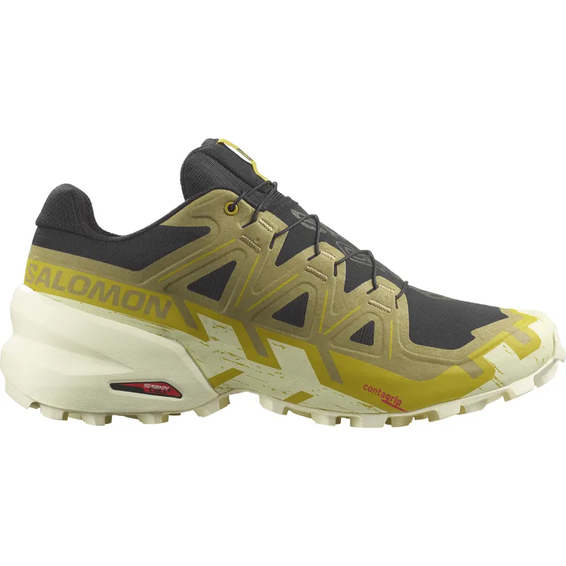 Salomon Speedcross 6 Men's Trail Running Shoe in Black/Cress Green/Transparent Yellow